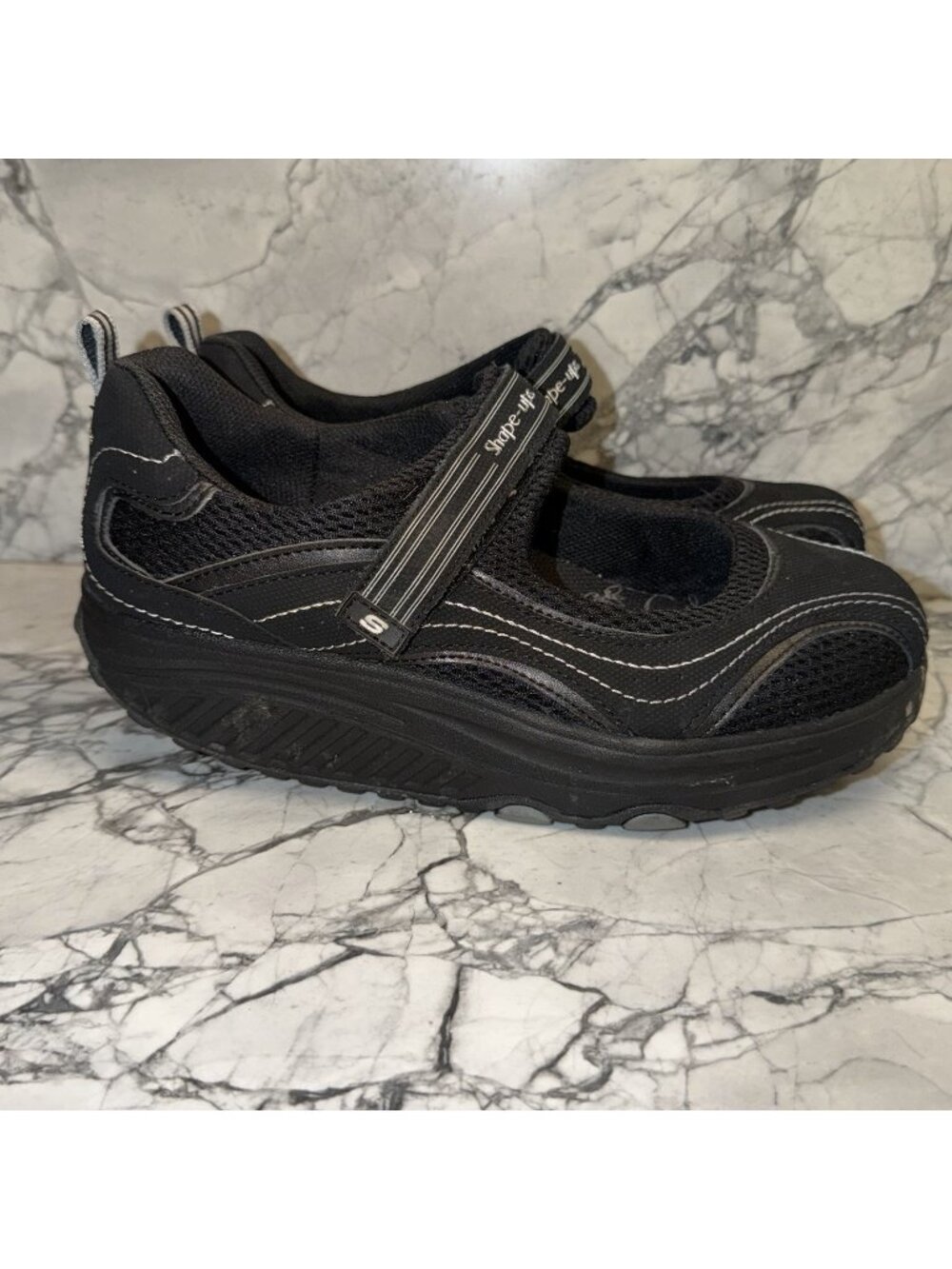 Skechers Shape Ups Black Mary Jane Walking Exercise Sneakers 9 Toning Exercise
